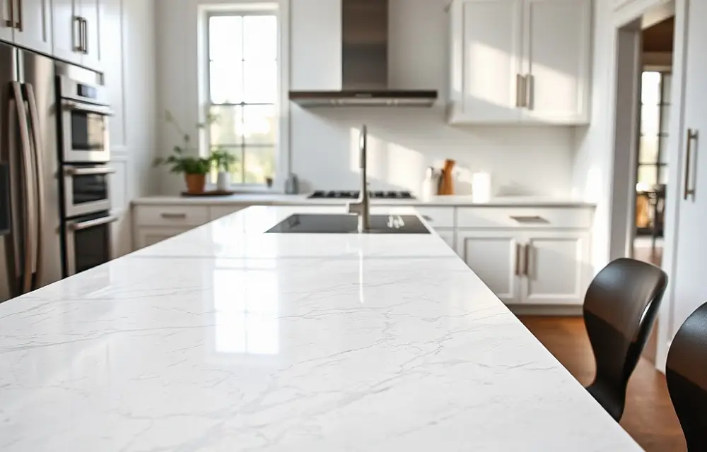 Industrial Chic with Concrete-Effect Quartz