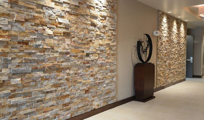Brick Wall Cladding Paired with Natural Elements