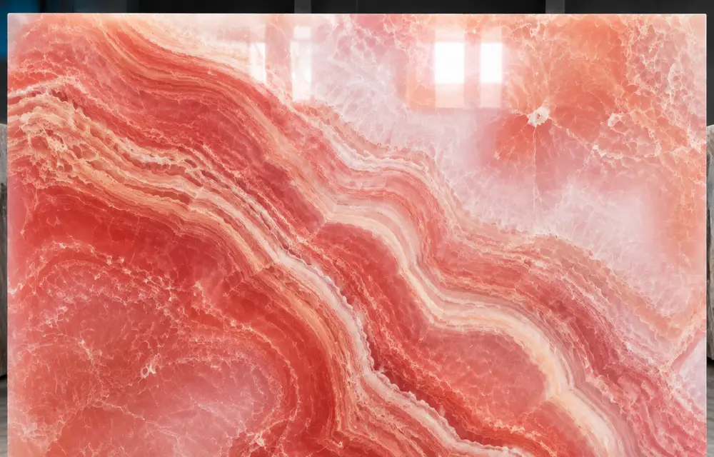 Flamingo Red Onyx 2Cm for Elegant Wall and Counter Designs
